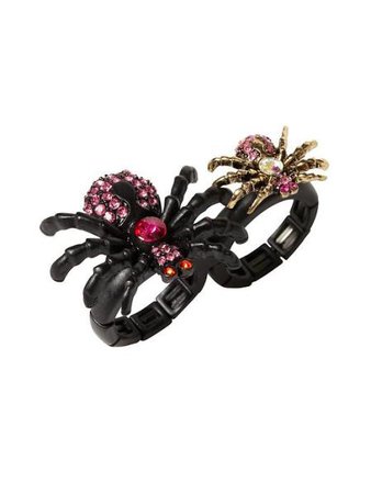 Betsey Johnson "Creepy Critters" Spider Double Ring