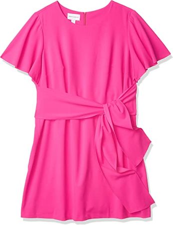 Donna Morgan Women's Stretch Crepe Cowl Neck Fitted Midi Dress at Amazon Women’s Clothing store