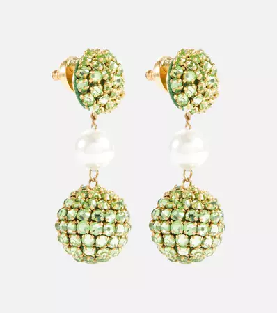 Oscar de la Renta - Crystal Ball drop earrings | Mytheresa