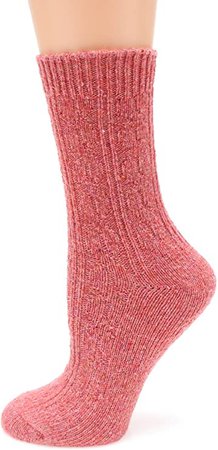 MIRMARU M108 Women's Winter 4 Pairs Wool Blend Crew Socks Collection(Navy, Brown, Beige, Sky Blue), Medium / Shoe Size:6-9. at Amazon Women’s Clothing store