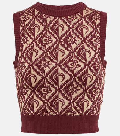 Jacquard Wool Blend Sweater Vest in Brown - Marine Serre | Mytheresa
