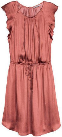 Dress with Ruffled Sleeves - Pink