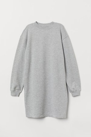 Short Sweatshirt Dress - Light gray melange - | H&M US