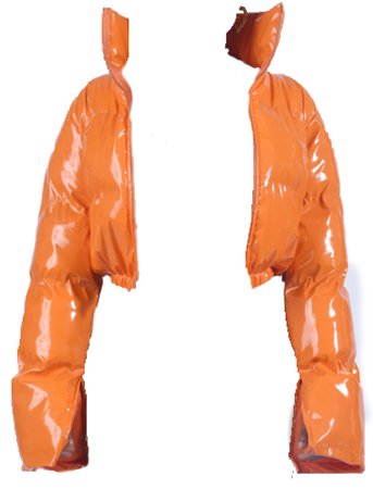 orange bubble coat