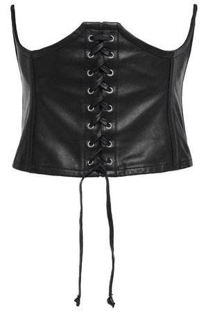 Black Lace-up leather corset | Alexander McQueen
