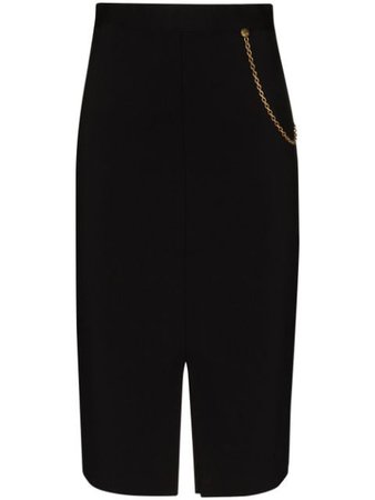 Black Givenchy Cady chain-detail pencil skirt - Farfetch