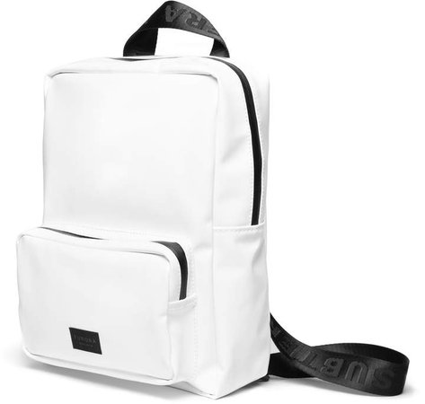 FURORA SUBTERA - White Vinyl Backpack With Black Furora Straps