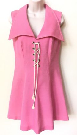 Vintage Mad Rags 60s 70s Pink Mini Dress Shift Jumper Retro Mod GoGo Hippie | eBay