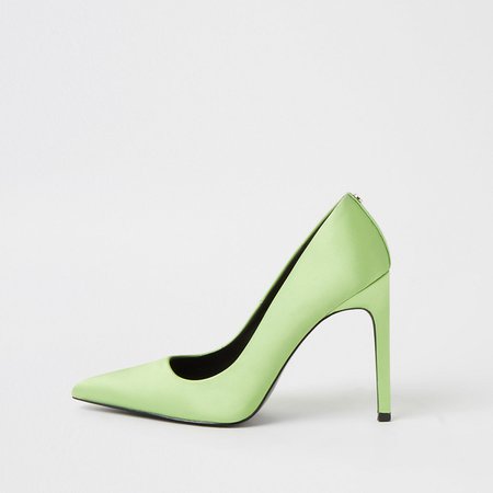Green high heeled court shoes | River Island
