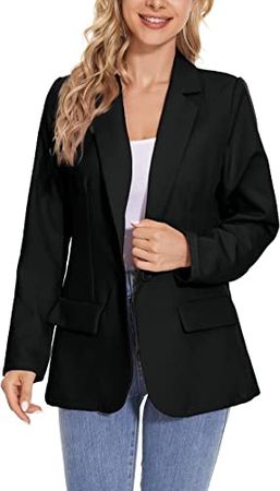 Womens Casual Blazers Open Front Cardigan Long Sleeve Work Office Business Jackets Lapel Collar Coat at Amazon Women’s Clothing store