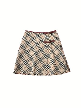 Burberry Beige and Maroon Skirt