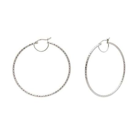 Fashiontage - Sterling Silver Hoops Earrings - 907187879997