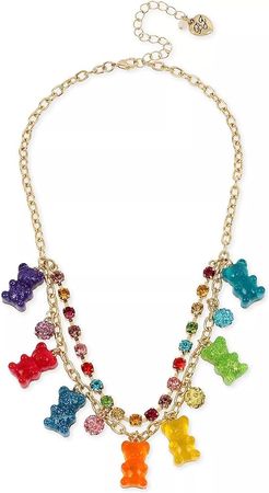 Amazon.com: Betsey Johnson Gummie Bear Necklace With Rhinestones Purple Green Blue Pink Yellow: Clothing, Shoes & Jewelry