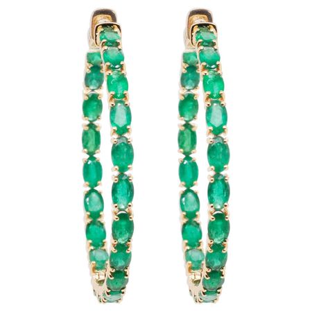 Vaibhav Dhadda 18 Karat Zambian Emerald Hoop Earrings