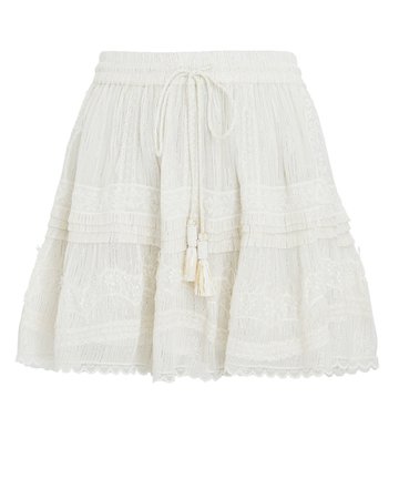 Rococo Sand Zuri Lurex Chiffon Mini Skirt | INTERMIX®