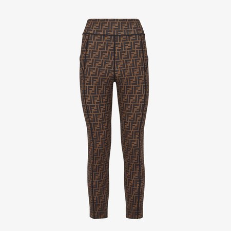Brown Lycra® leggings - LEGGINGS | Fendi