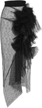 Maticevski Triptych Ruffled Printed Tulle Skirt