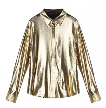 gold metallic blouse