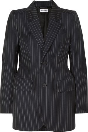 Balenciaga | Hourglass pinstriped wool and cashmere-blend blazer | NET-A-PORTER.COM