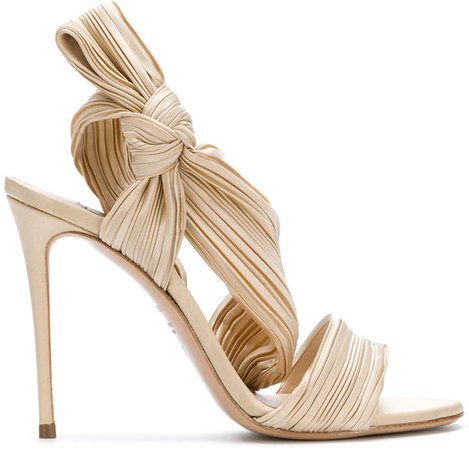 pleated strap sandals