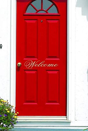 Amazon.com: Welcome Door Decal - Welcome Sign for Front Door - Door Decal - Welcome Vinyl Lettering: Handmade