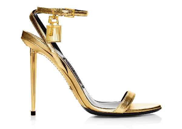 Tom Ford Napa Simple Strap Evening Sandal In Gold | ModeSens