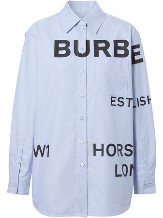 Burberry Horseferry-print cotton shirt - FARFETCH