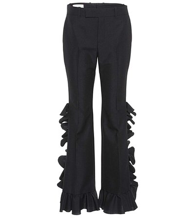 Ruffled Wool And Mohair Trousers - Gucci | mytheresa.com