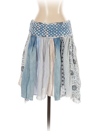 Desigual 100% Cotton Floral Blue Casual Skirt Size 36 (EU) - 76% off | thredUP