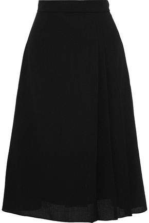 Pleated Wool-crepe Skirt