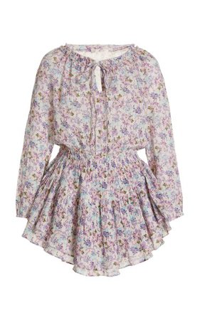 Banou Floral-Print Cotton-Blend Mini Dress By Loveshackfancy | Moda Operandi