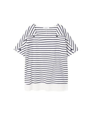 Violeta BY MANGO Buttoned striped t-shirt