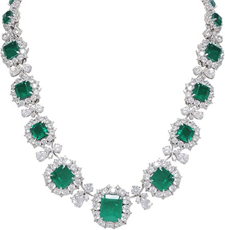 Amazon.com: Adastra Jewelry Semi Precious Green Emerald With Cz Cutting Stones Necklace Set For Women 925 Sterling Silver Statement Necklace Set: Jewelry