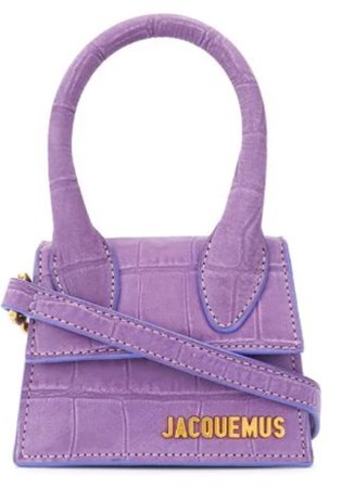 purple jacqemeus bag
