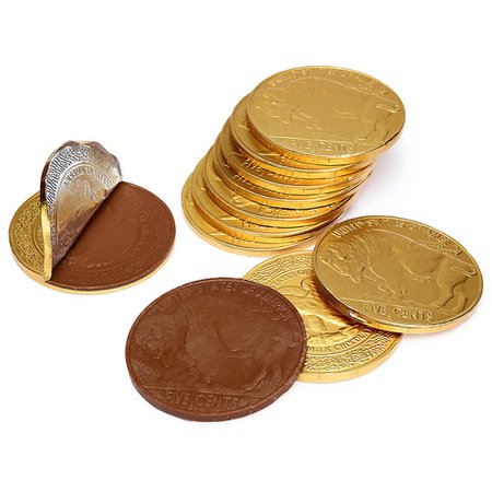 Gold Foiled Buffalo Giant Milk Chocolate Coins