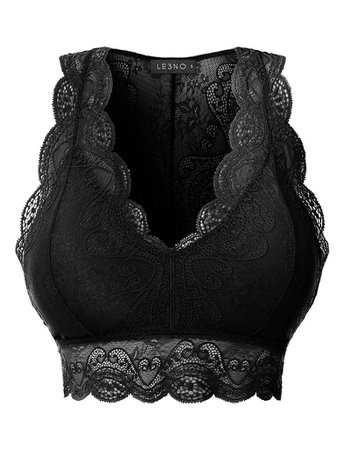 le's LE3NO Floral Lace Racerback Removable Padded Wireless