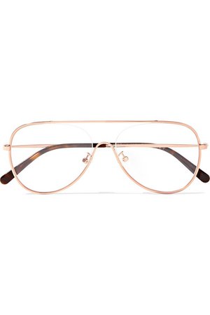 Stella McCartney | Aviator-style rose gold-tone optical glasses | NET-A-PORTER.COM