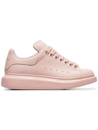 Alexander McQueen Baby Pink Chunky Low Top Leather Sneakers - Farfetch