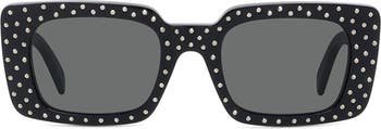 CELINE 51mm Studded Rectangle Sunglasses | Nordstrom