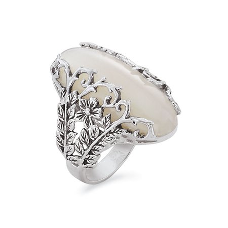 Genuine Mother of Pearl & Antiqued Sterling Silver Secret Garden Ring & Affordable Fashion Jewelry - Shop Now