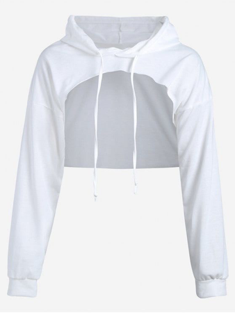 white cropped hoodie