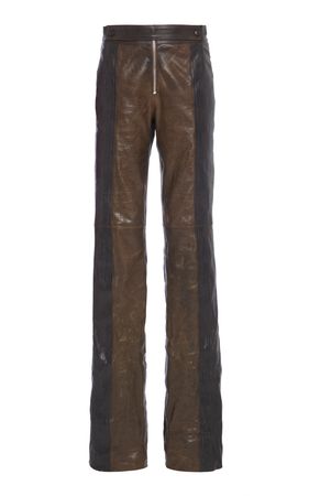 Panelled Leather Straight-Leg Pants By Del Core | Moda Operandi