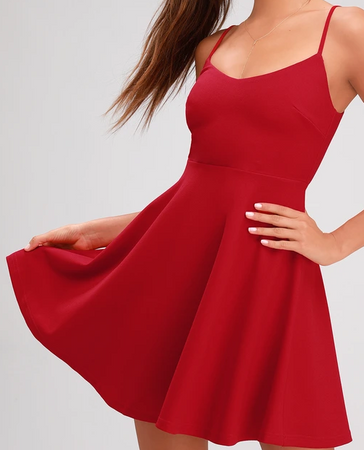 Lulu's Red Skater Dress