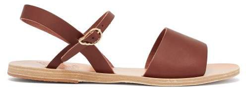 Kaliroi Leather Sandals - Womens - Dark Brown