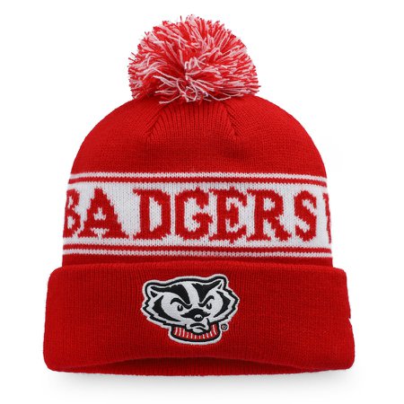 Men's Fanatics Branded Red Wisconsin Badgers Sport Resort Cuffed Knit Hat with Pom