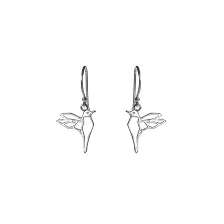 Colibri Hummingbird Dangle Geometric sterling Silver Earrings – agmia jewellery