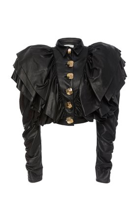 Ruffled Leather Jacket by Rodarte | Moda Operandi