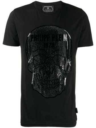 Philipp Plein Rhinestone Skull T-Shirt A19CMTK4044PJY002N Black | Farfetch