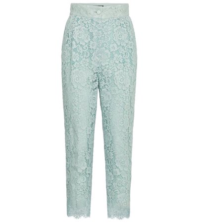 Dolce & Gabbana - Cotton-blend lace straight pants | Mytheresa