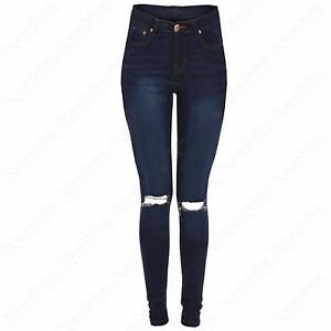 Navy Blue Ripped Jeans